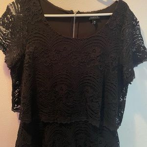 Torrid Black Floral Lace Dress